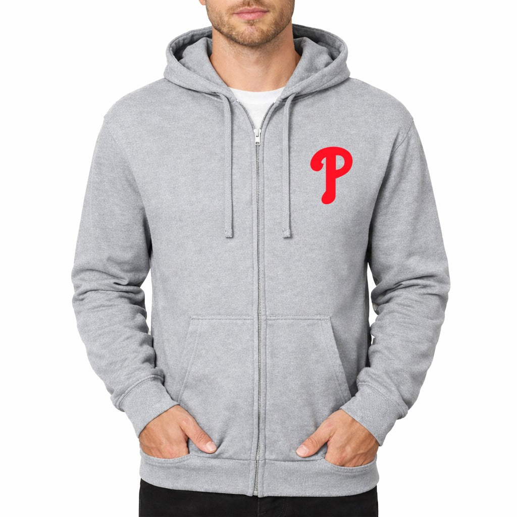 Men's Philadelphia Phillies Zipper Hoodie - Gray