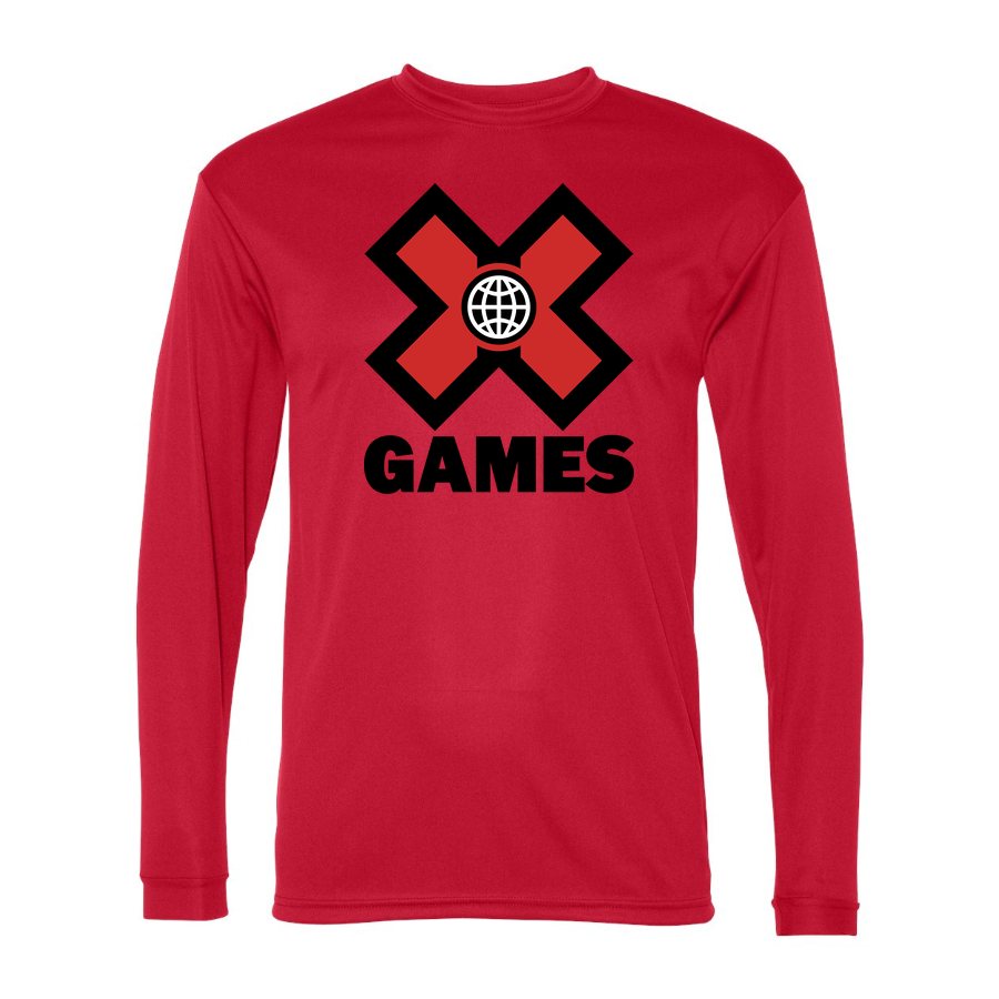 Men's X Games Polyester Long Sleeve T-Shirt - Red