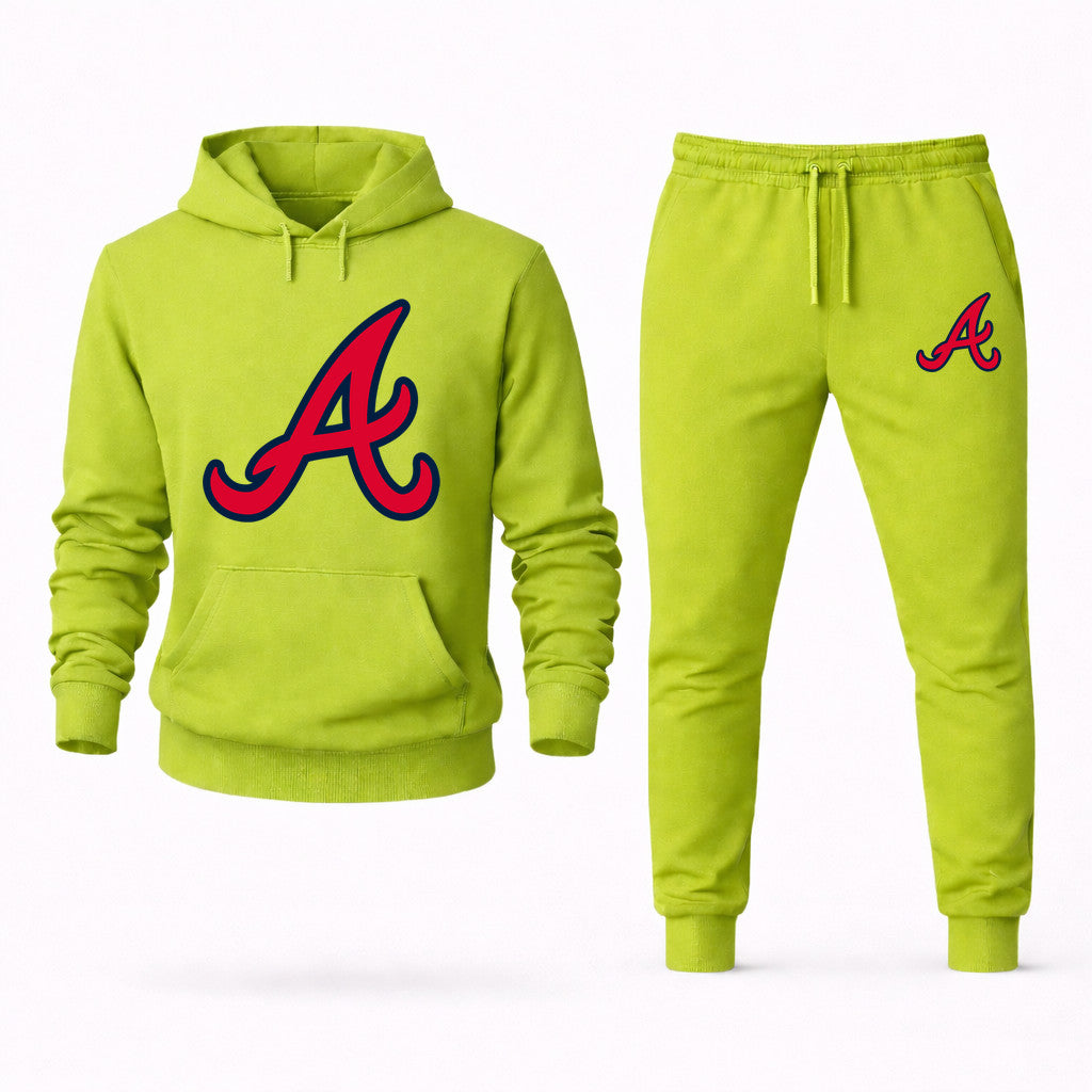 Atlanta Braves Hoodie and Joggers Set - Lime Green