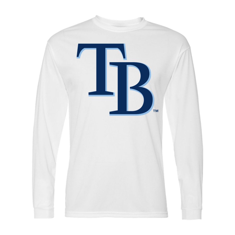 Men's Tampa Bay Rays Polyester Long Sleeve T-Shirt - White