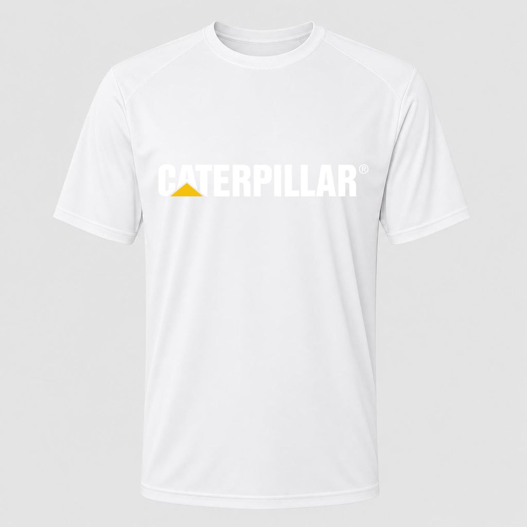 Men's Caterpillar White Performance T-Shirt - White