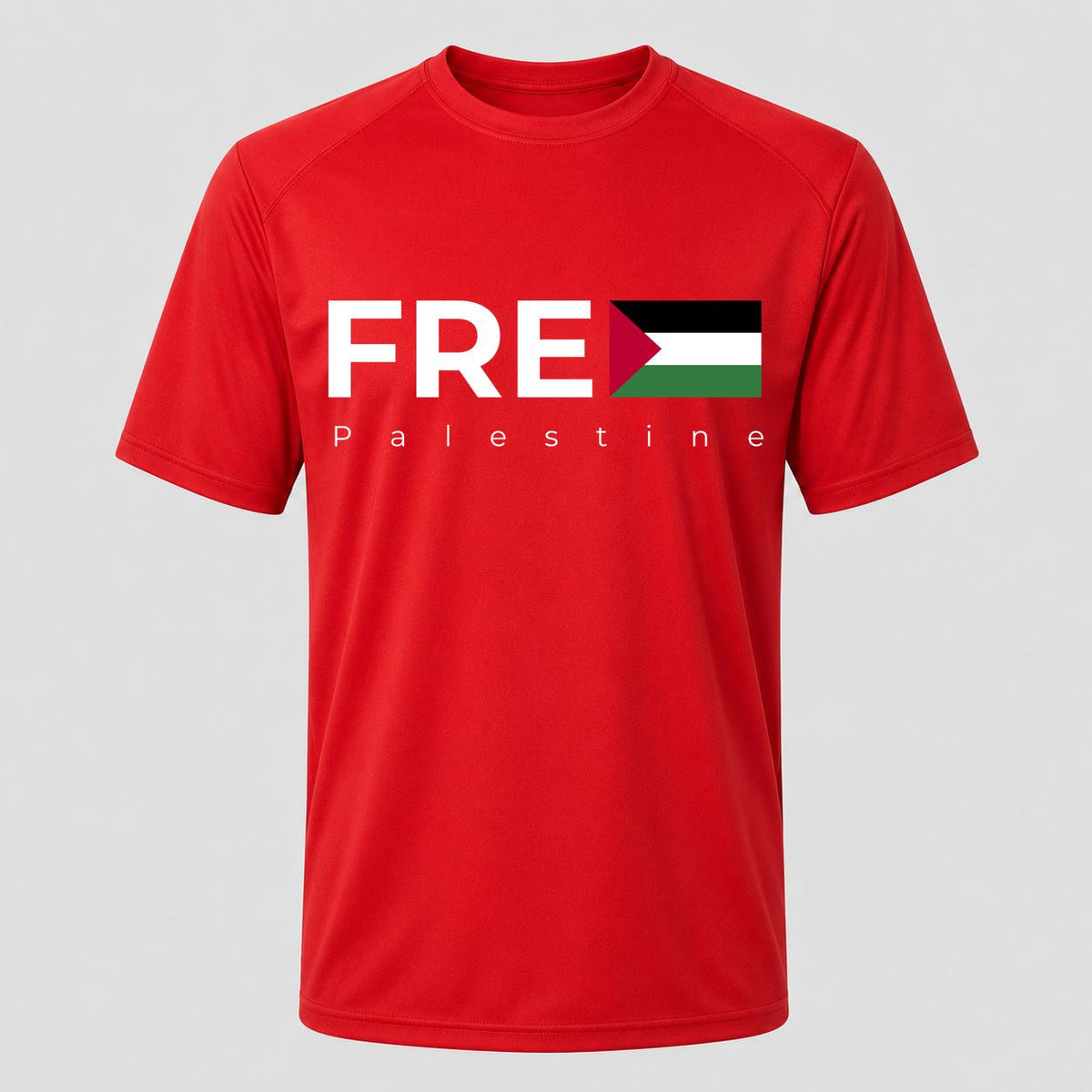 Men's Free Palestine White Performance T-Shirt - Red