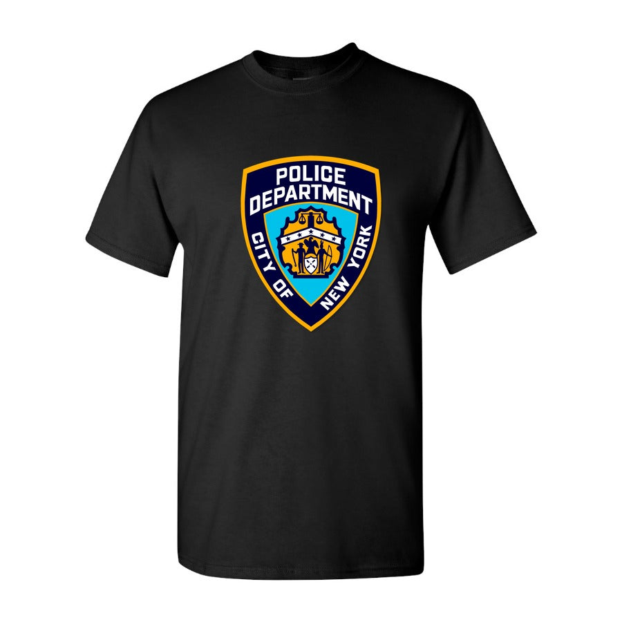Men's NYPD Logo Cotton T-Shirt - Black