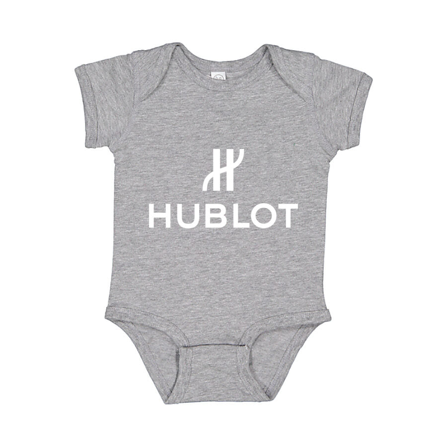 Hublot White Logo Baby Romper Onesie - Gray