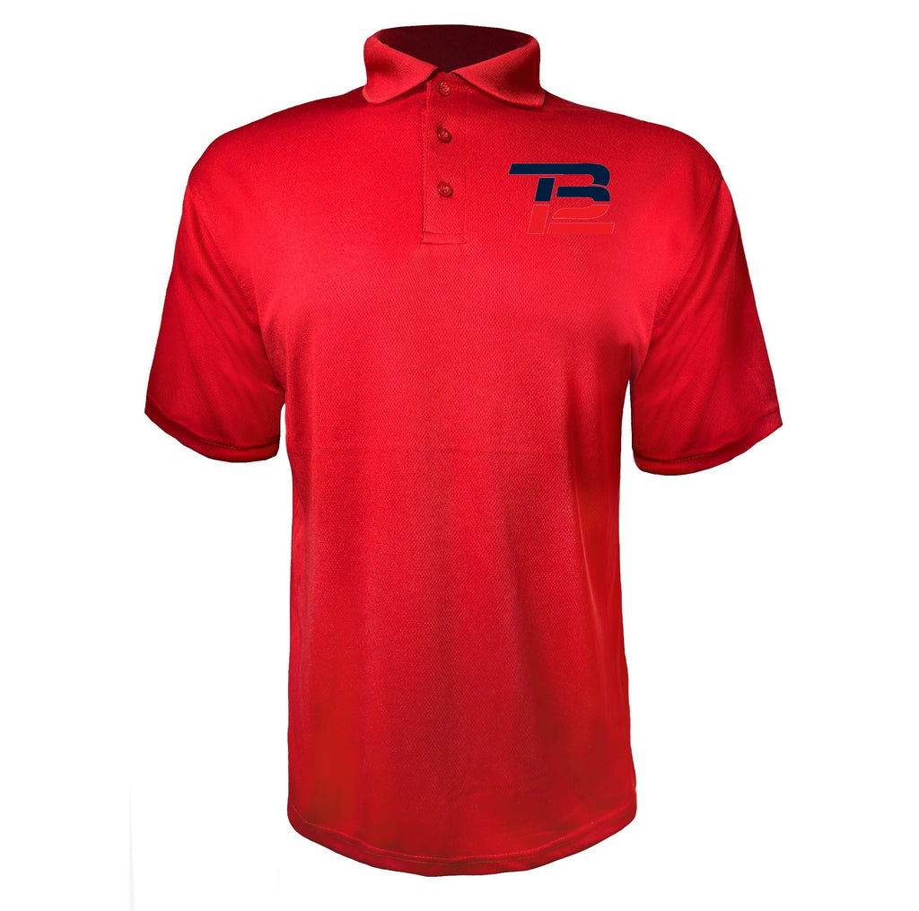 Tom Brady 12 Red polyester polo
