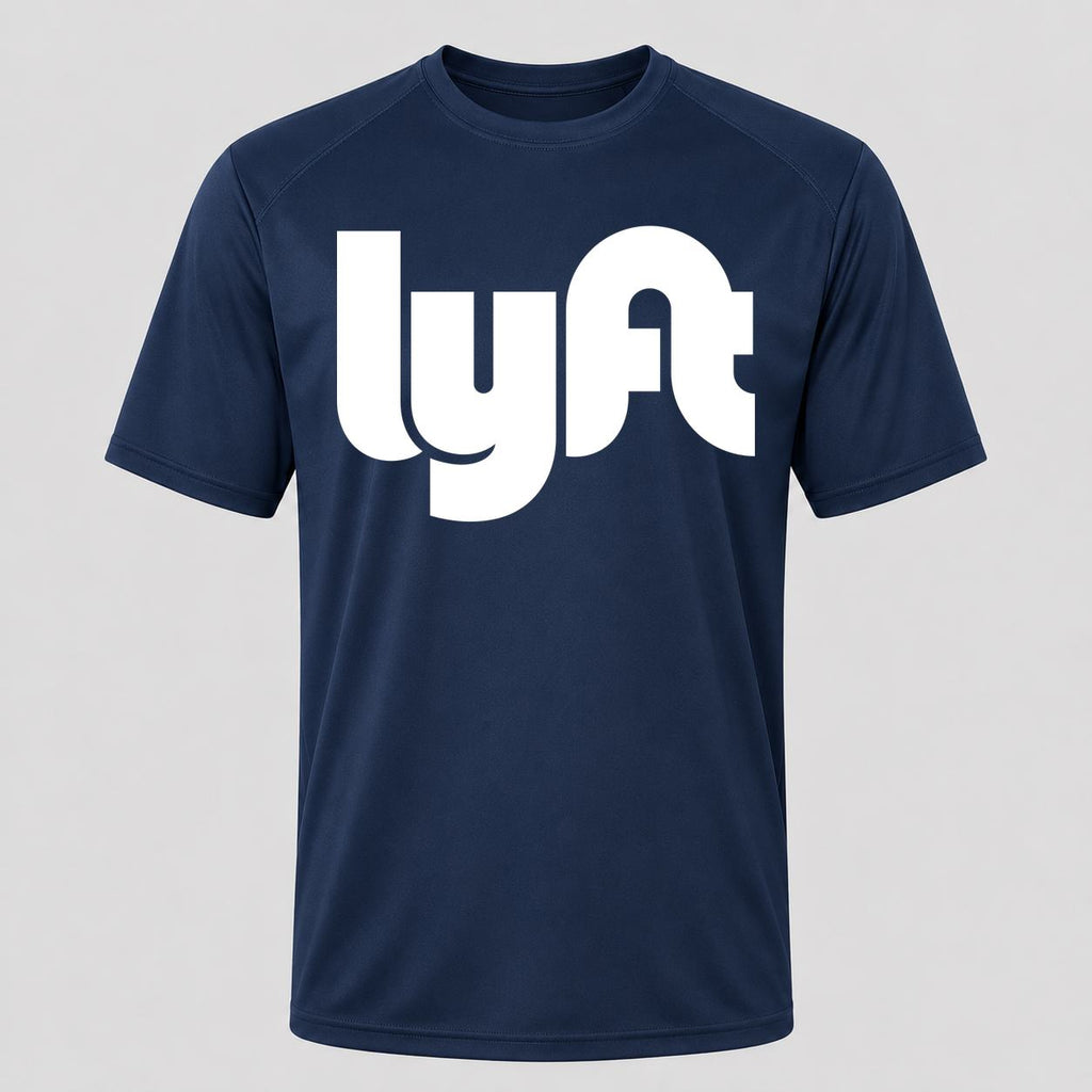 Men's Lyft White Performance T-Shirt - Navy