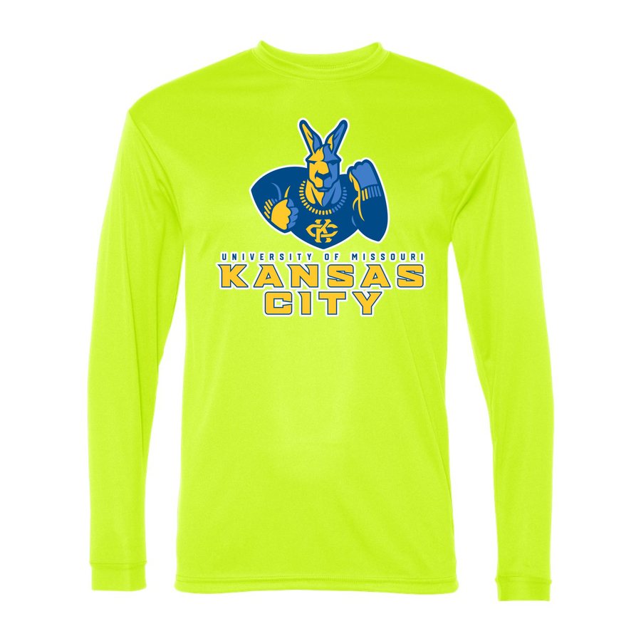 Men's UMKC Kangaroos Polyester Long Sleeve T-Shirt - Safety Yellow