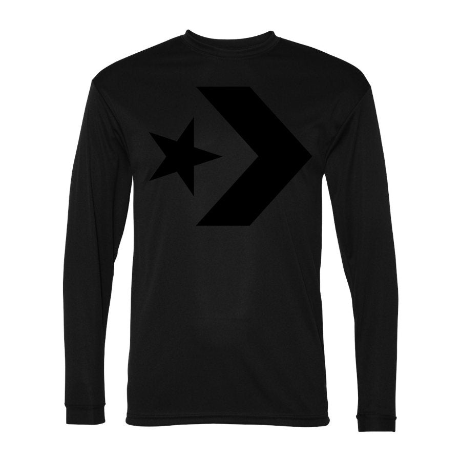 Men's Converse Polyester Long Sleeve T-Shirt - Black