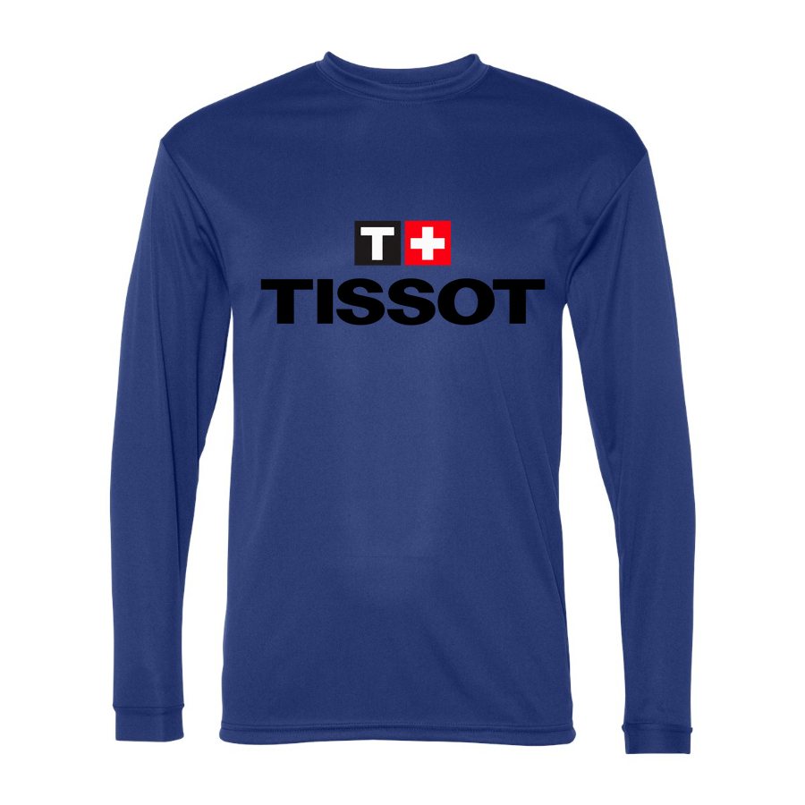 Men's Tissot Polyester Long Sleeve T-Shirt - Royal Blue