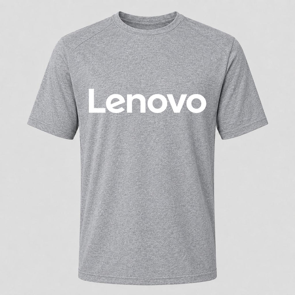 Men's Lenovo White Performance T-Shirt - Gray