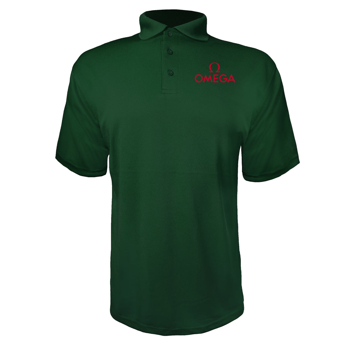 Omega men's polyester polo in Green