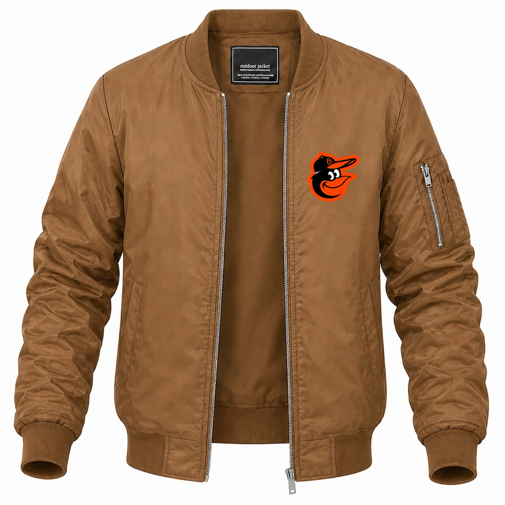 Men's Baltimore Orioles Lightweight Bomber Jacket - Brown