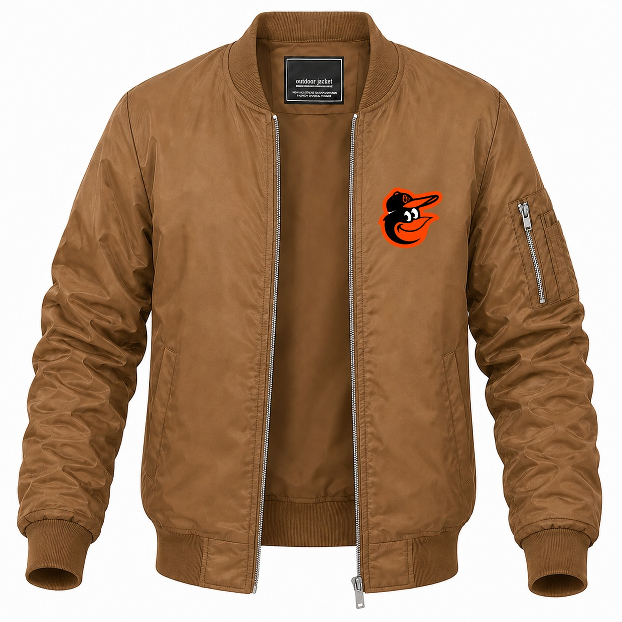 Men's Baltimore Orioles Lightweight Bomber Jacket - Brown