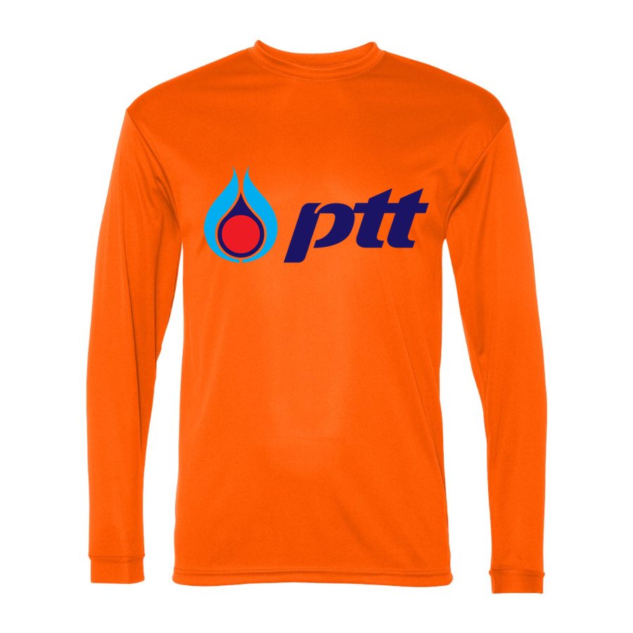 Men's PTT Polyester Long Sleeve T-Shirt - Safety Orange