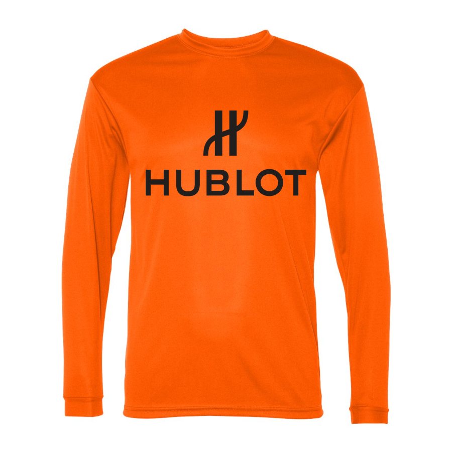 Men's Hublot Polyester Long Sleeve T-Shirt - Safety Orange