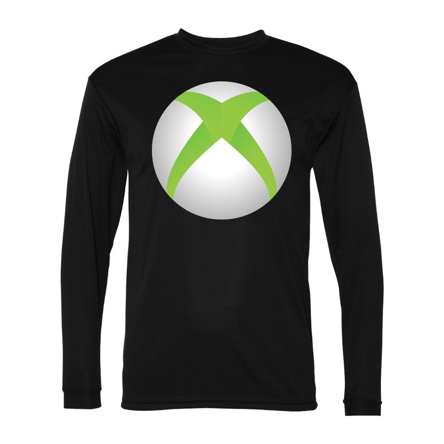 Men's Xbox Gaming Polyester Long Sleeve T-Shirt - Black