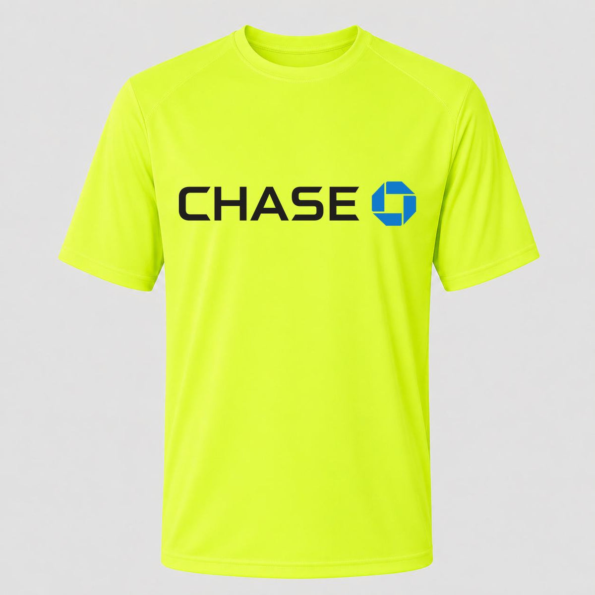 Men's Chase Black Performance T-Shirt - Safety Green