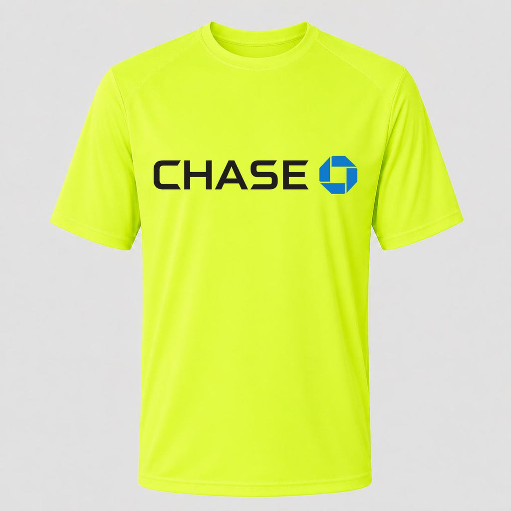 Men's Chase Black Performance T-Shirt - Safety Green