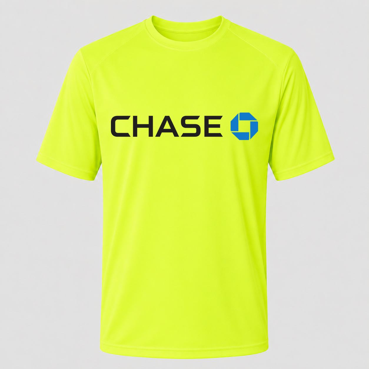 Men's Chase Black Performance T-Shirt - Safety Green