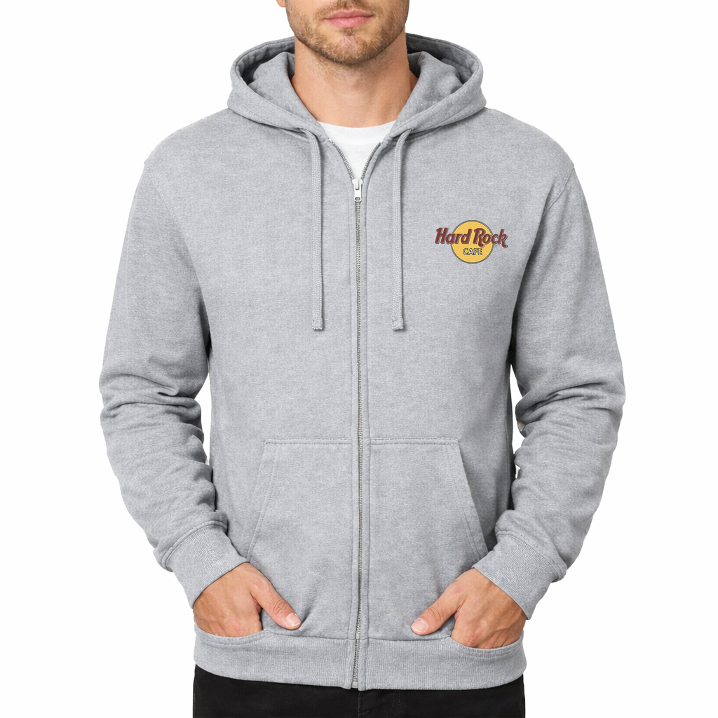 Hard Rock Cafe Zipper Hoodie - Grey