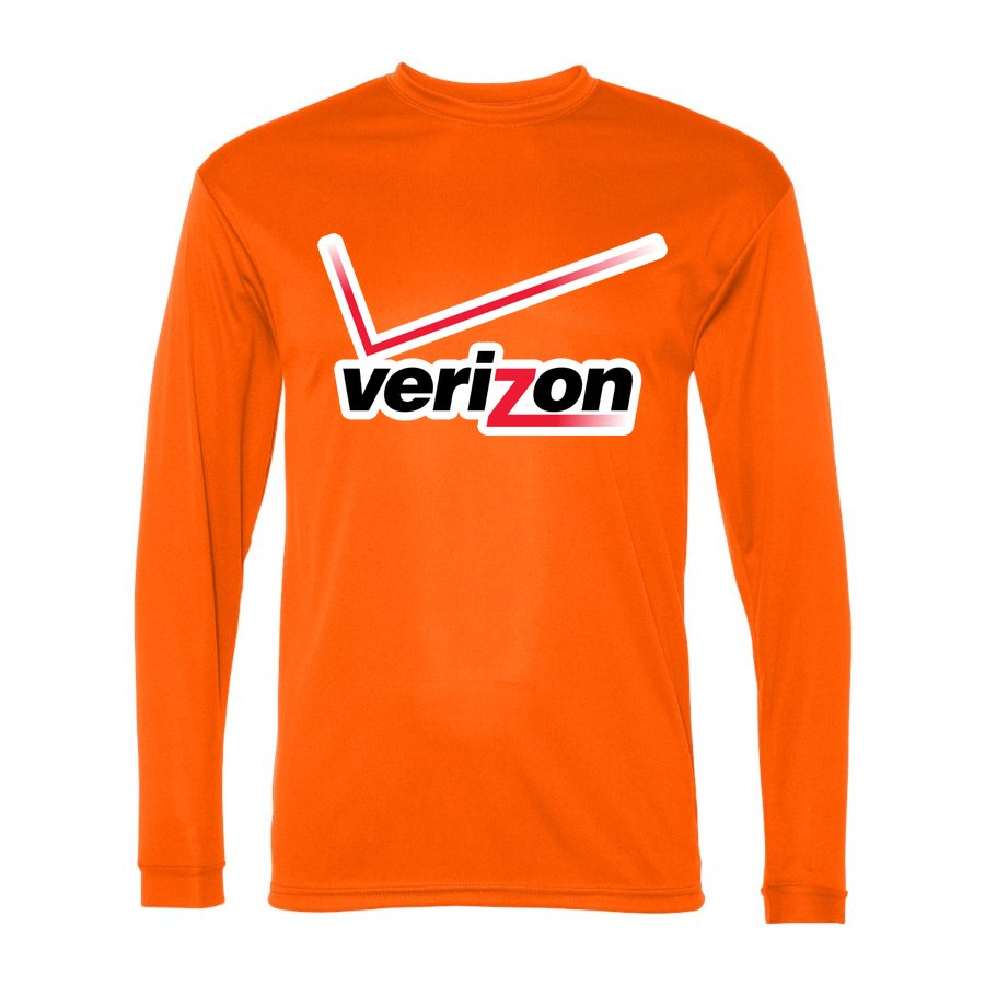 Men's Verizon Wireless Polyester Long Sleeve T-Shirt - Safety Orange