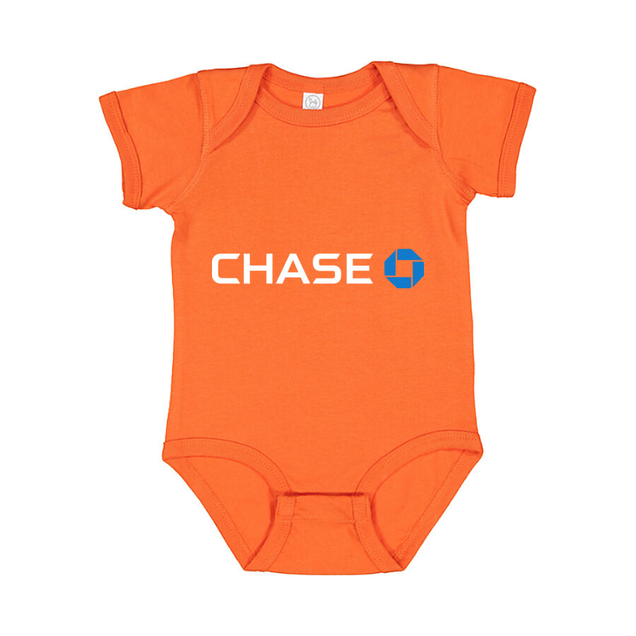 Chase Bank White Logo Baby Romper Onesie - Orange