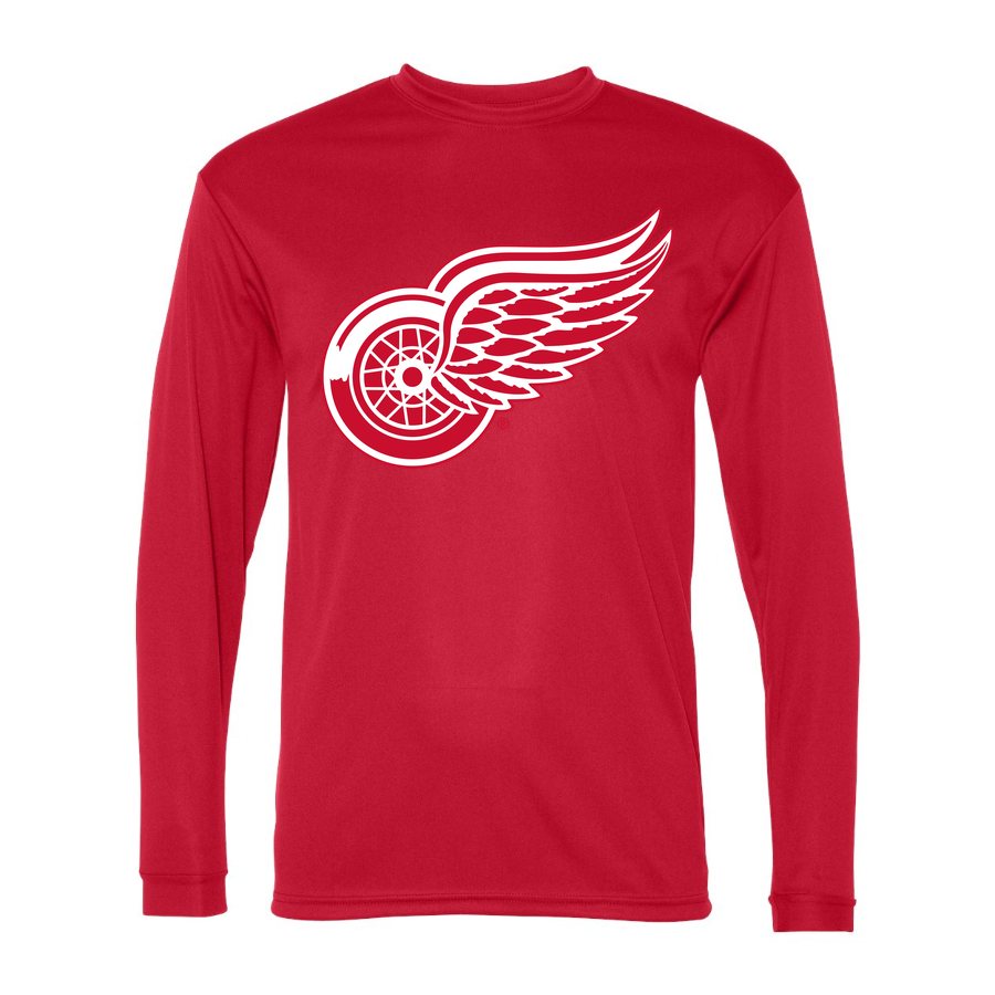Men's Detroit Red Wings Polyester Long Sleeve T-Shirt - Red