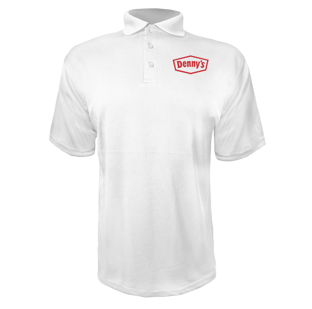 Dennys men's polyester polo in White