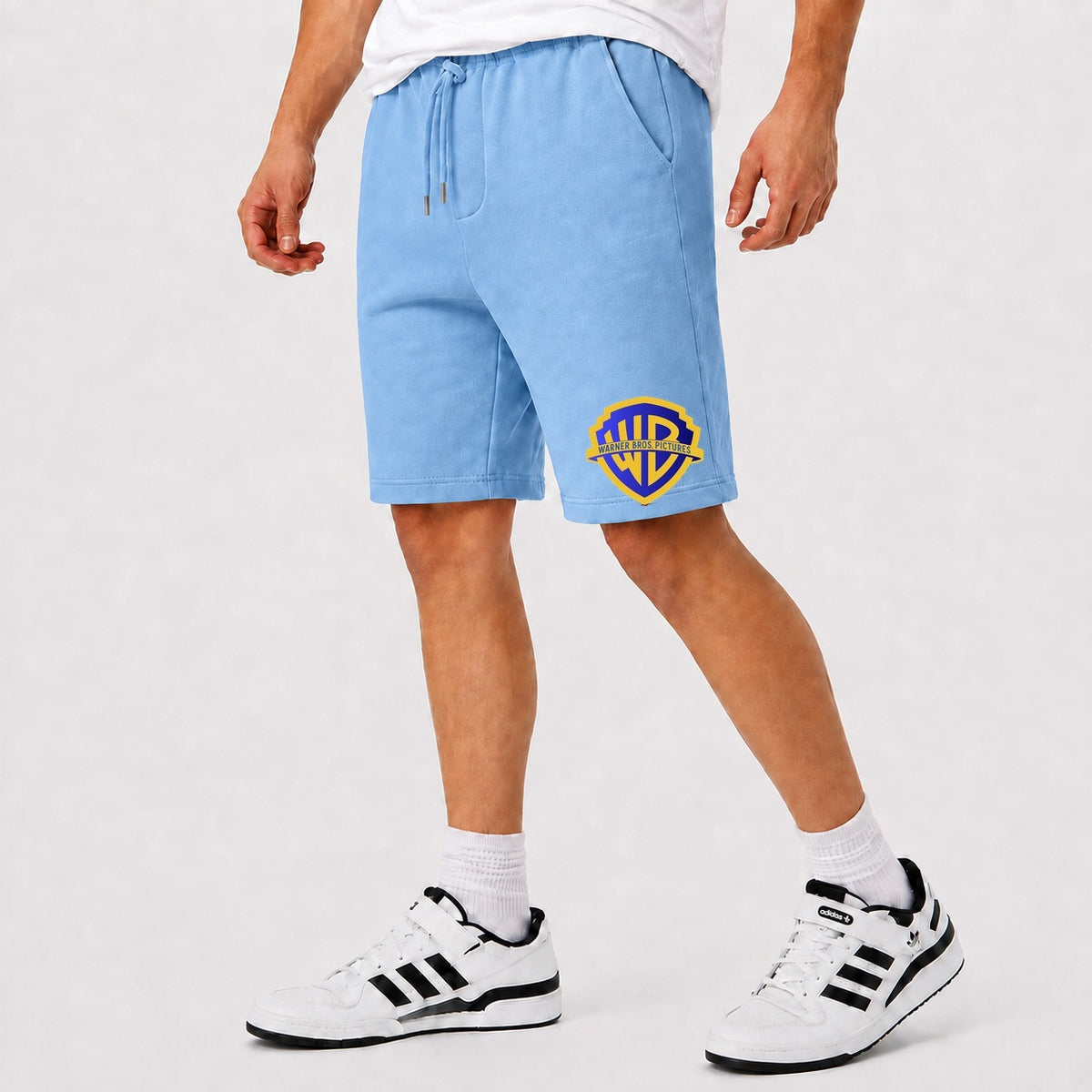 Men's Warner Bros Cotton Shorts - Sky Blue