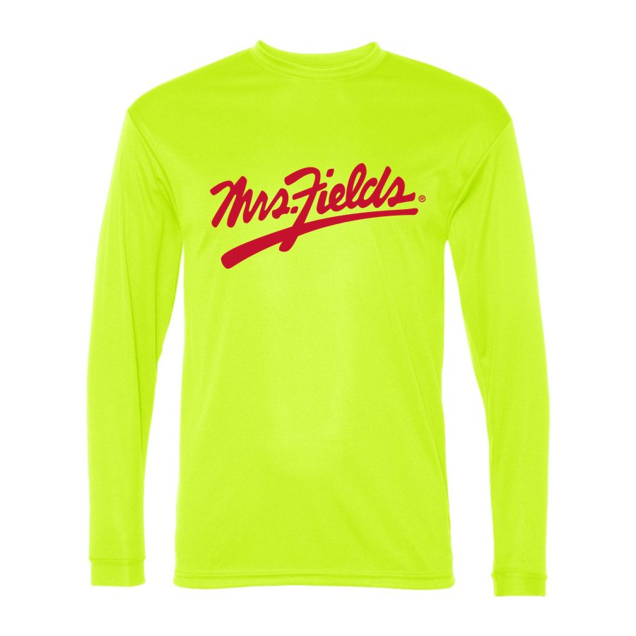 Men's Mrs. Fields Polyester Long Sleeve T-Shirt - Safety Yellow