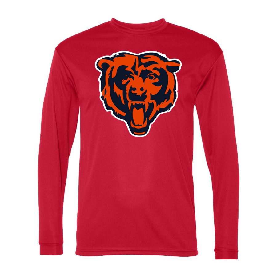 Men's Chicago Bears Polyester Long Sleeve T-Shirt - Red