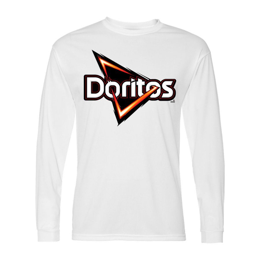 Men's Doritos food Polyester Long Sleeve T-Shirt - White