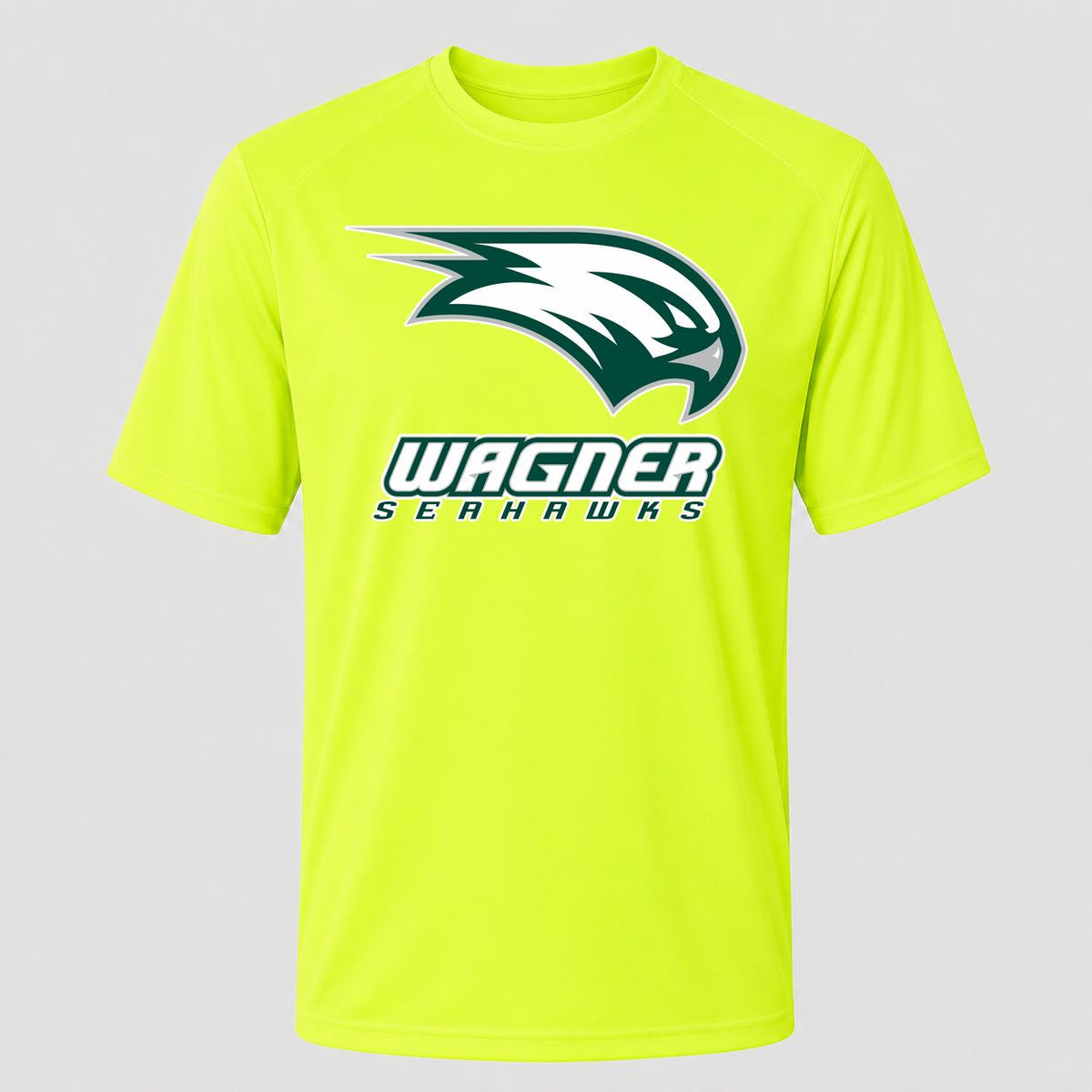 Men's Wagner Seahawks Performance T-Shirt - Safety Green