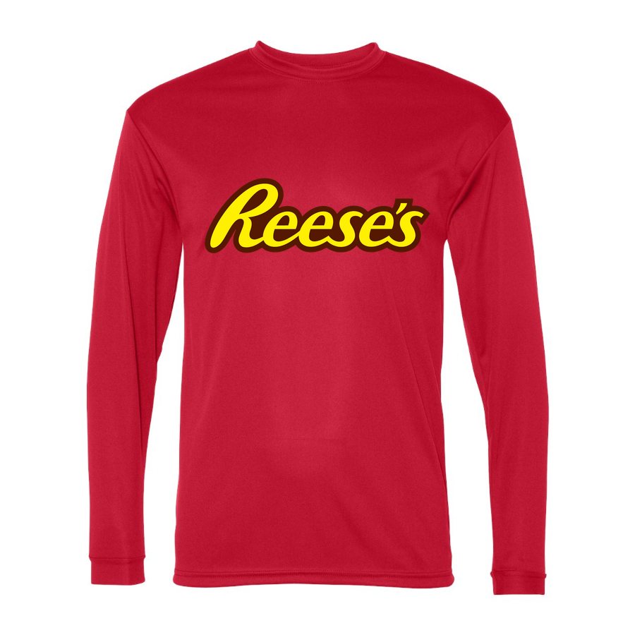 Men's Reeses food Polyester Long Sleeve T-Shirt - Red