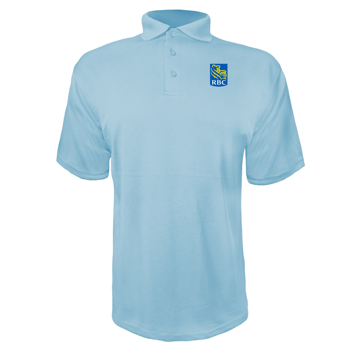 RBC men's polyester polo in Sky Blue