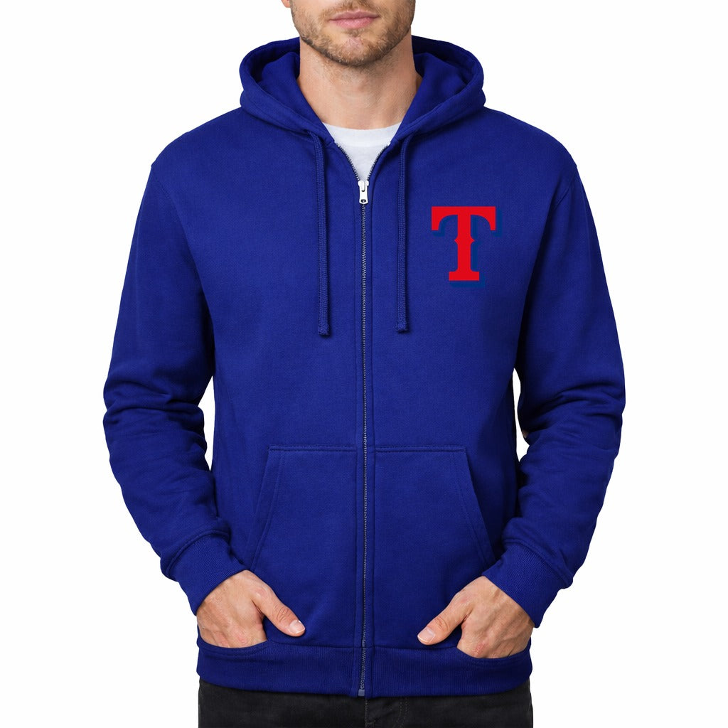 Men's Texas Rangers Zipper Hoodie - Blue