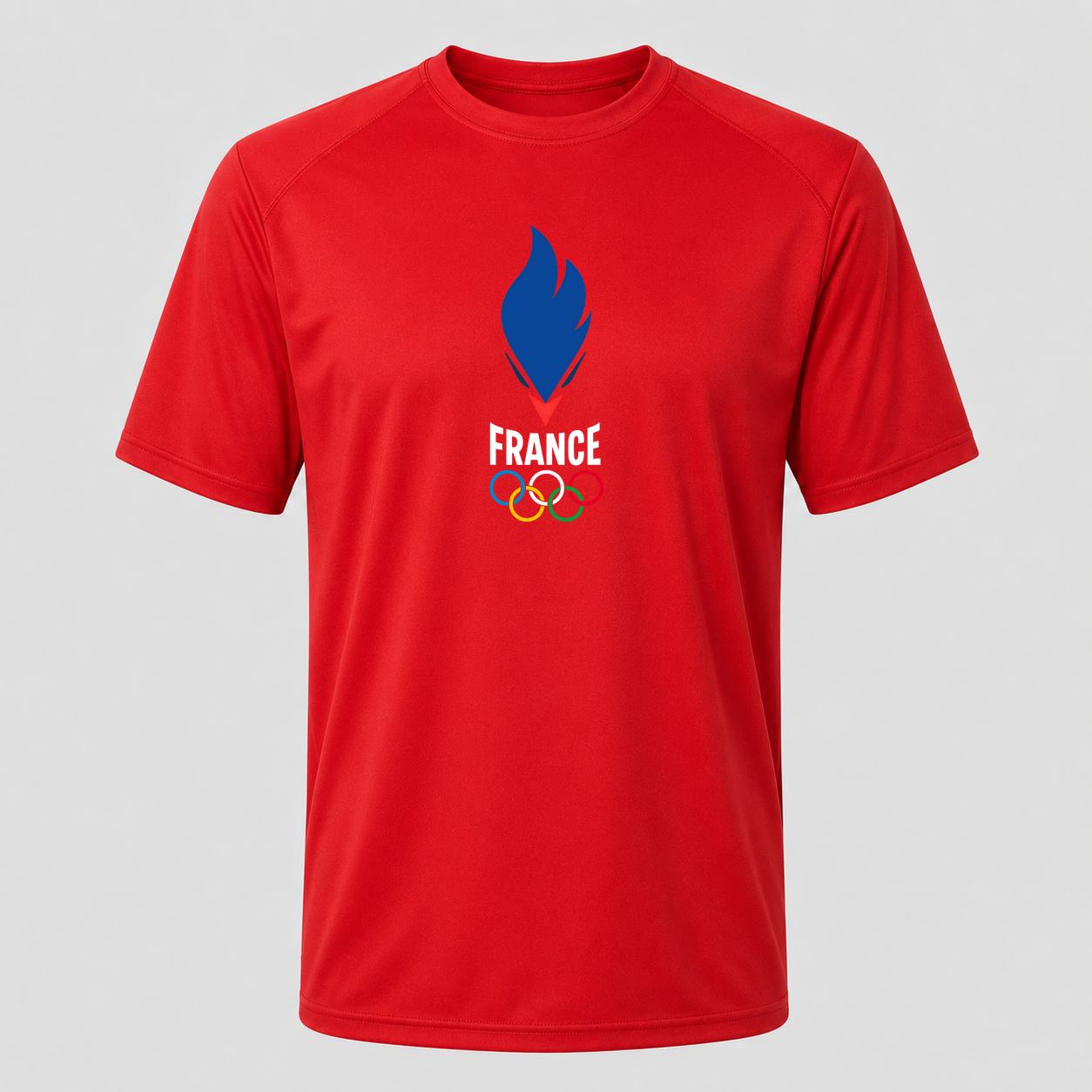 Men's France 2024 White Performance T-Shirt - Red