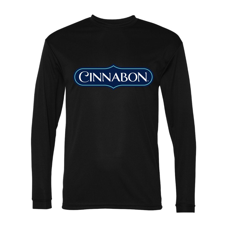 Men's Cinnabon Polyester Long Sleeve T-Shirt - Black