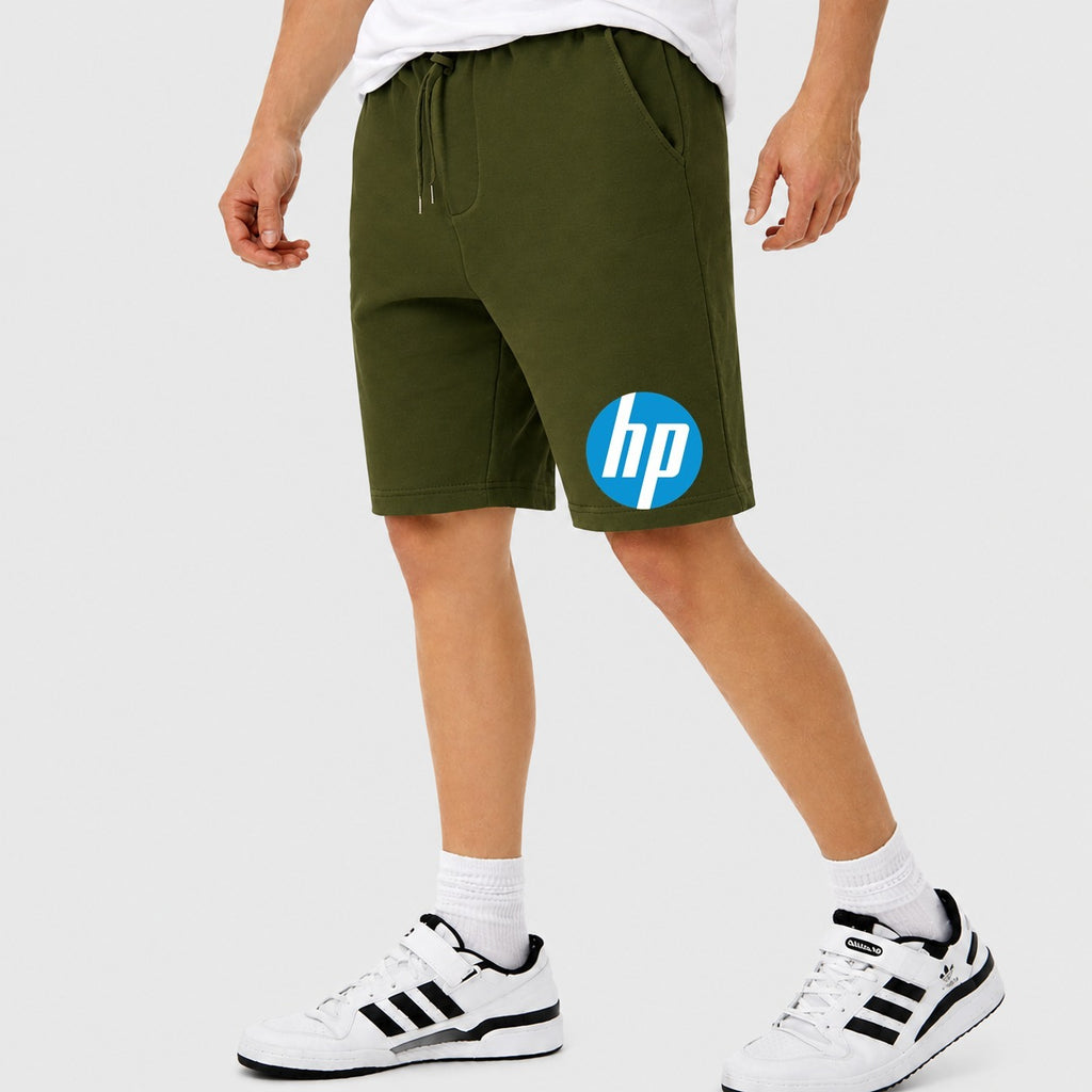Men's hp Logo Cotton Shorts - Army Green