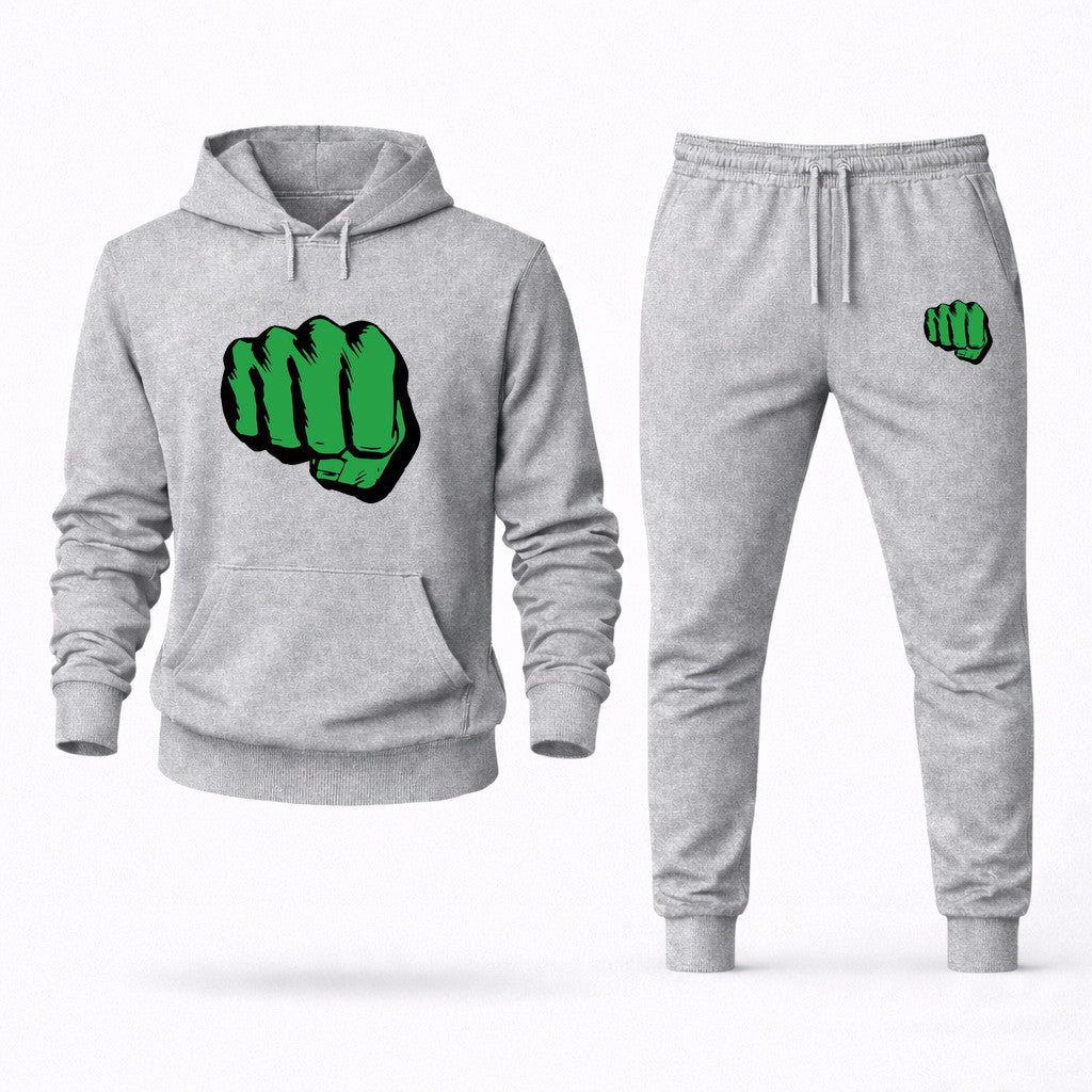 Hulk Punch Hoodie and Joggers Set - Grey