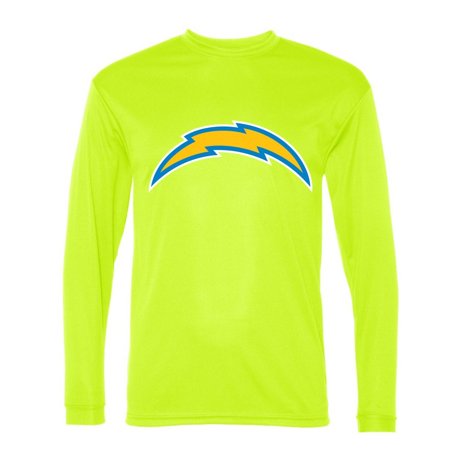 Men's Los Angeles Chargers Polyester Long Sleeve T-Shirt - Safety Yellow