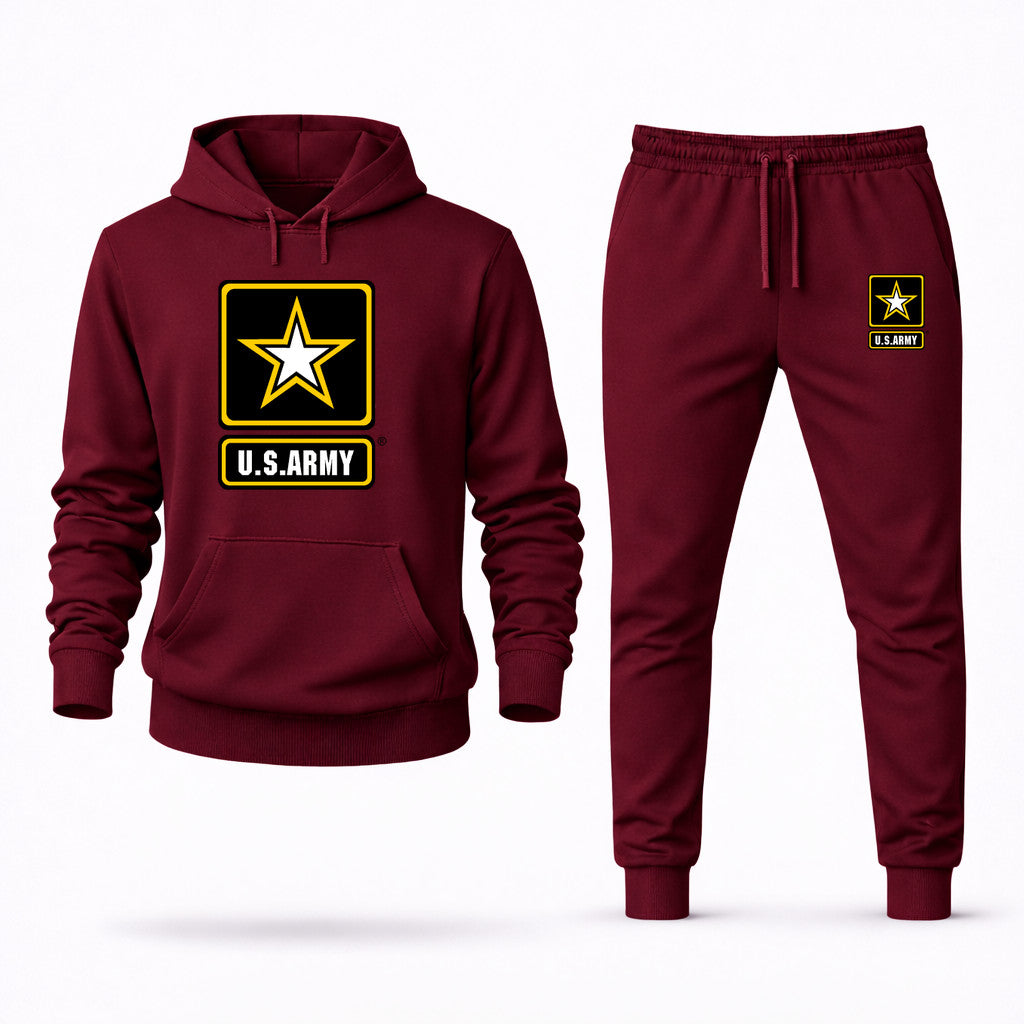 U.S. Army Hoodie and Joggers Set - Burgundy