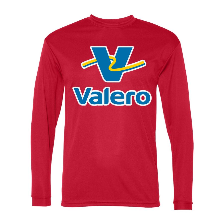 Men's Valero Gas Station Polyester Long Sleeve T-Shirt - Red