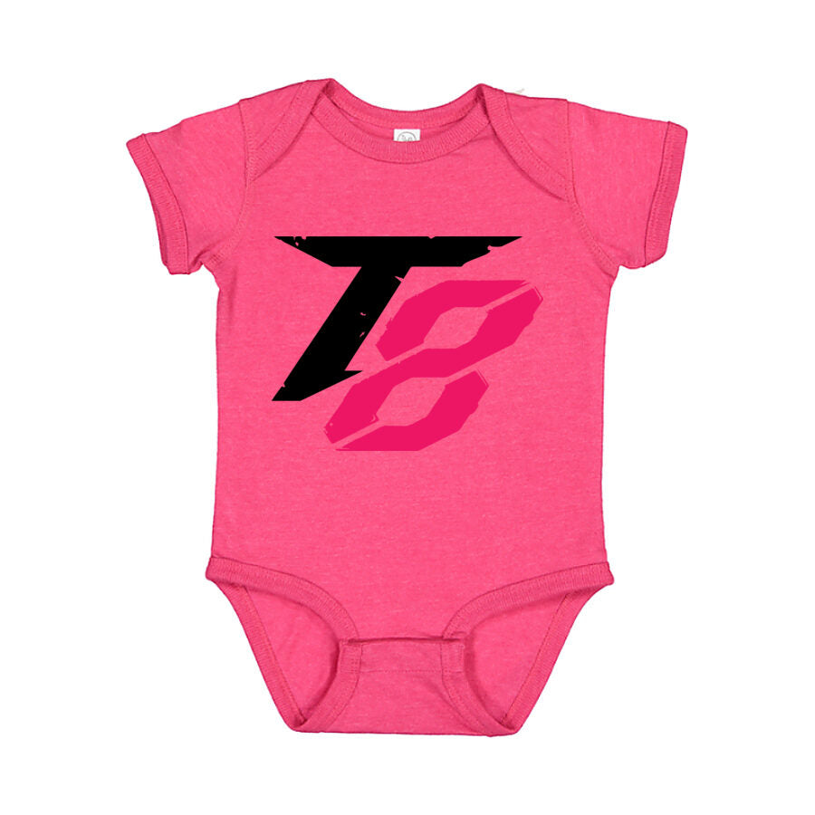 Tekken 8 Black Logo Baby Romper Onesie - Pink