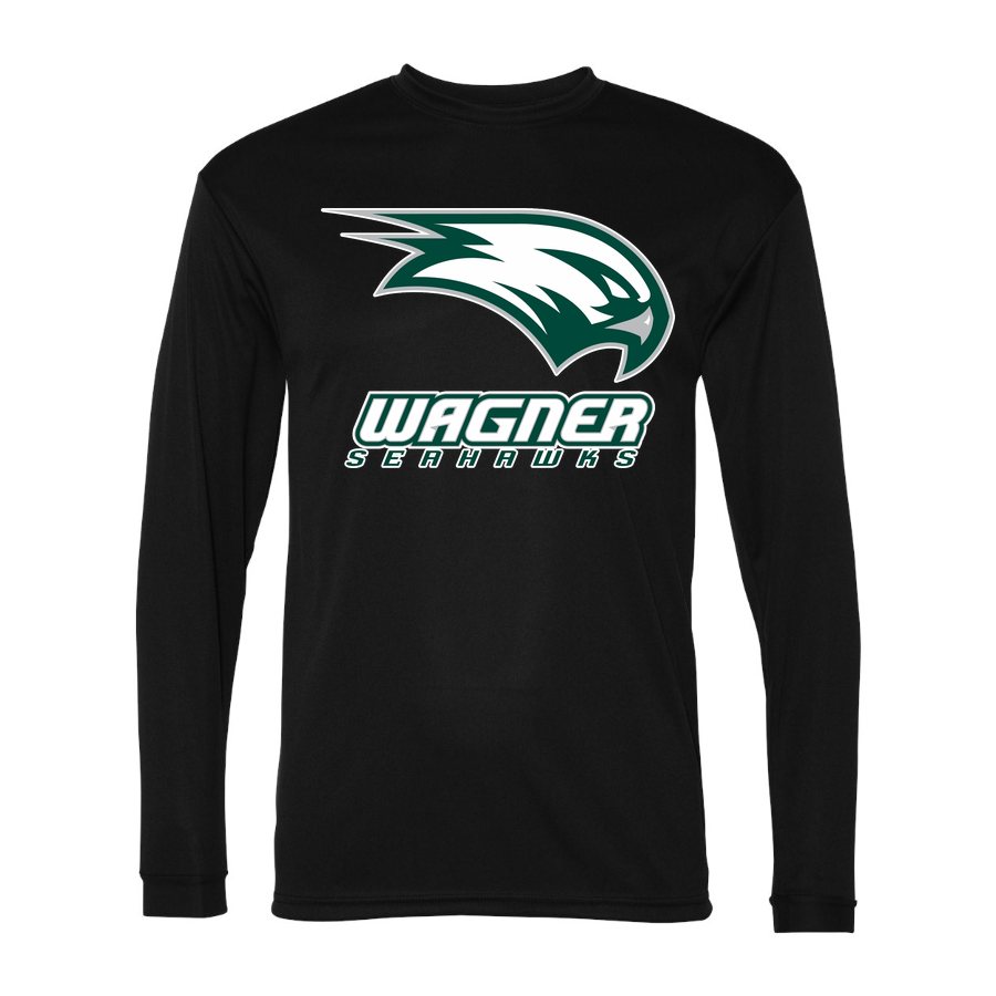 Men's Wagner Seahawks Polyester Long Sleeve T-Shirt - Black