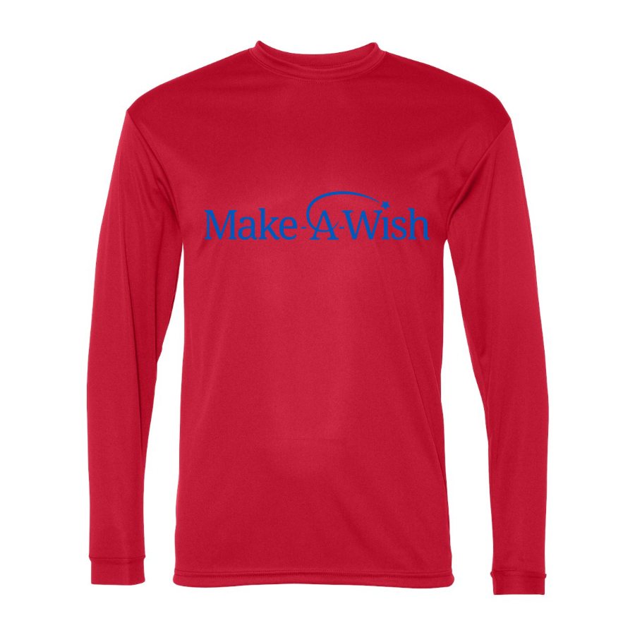 Men's Make A Wish Polyester Long Sleeve T-Shirt - Red