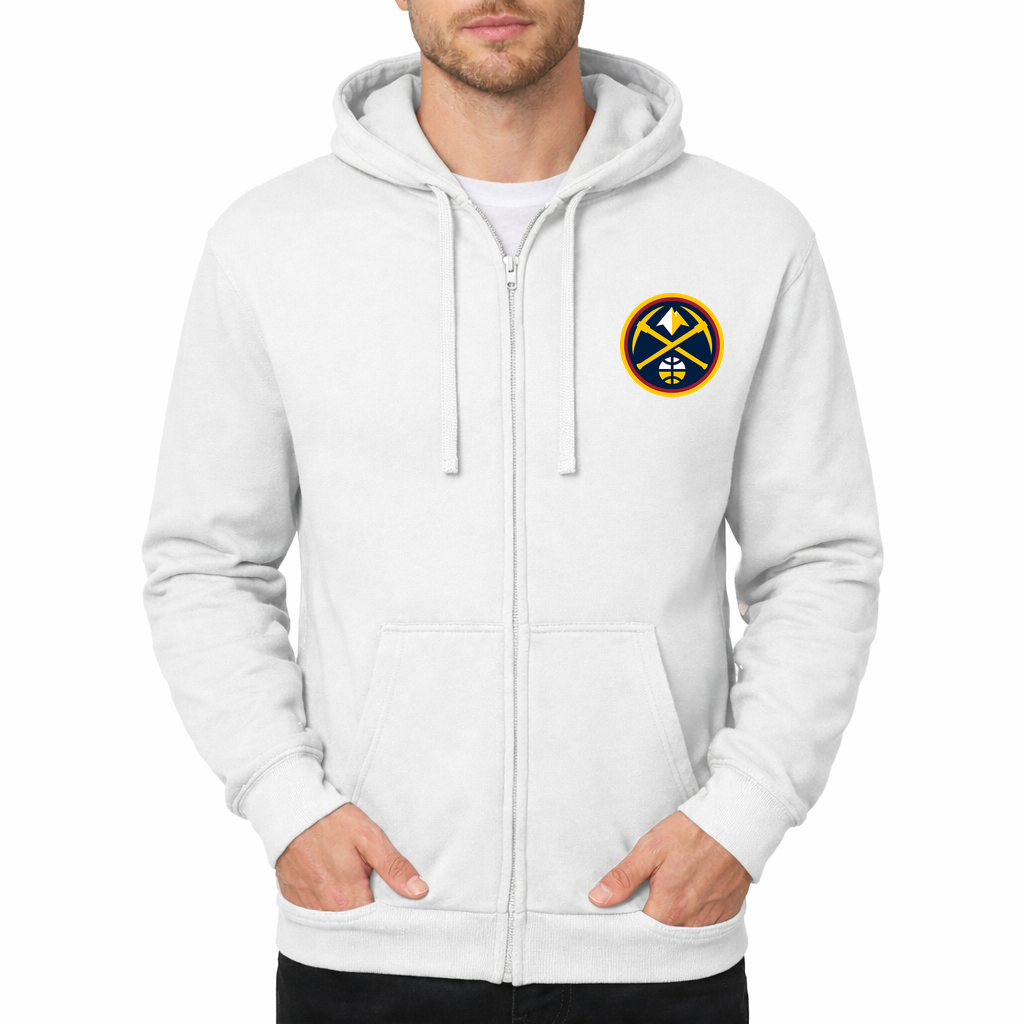 Men's Denver Nuggets Zipper Hoodie - White