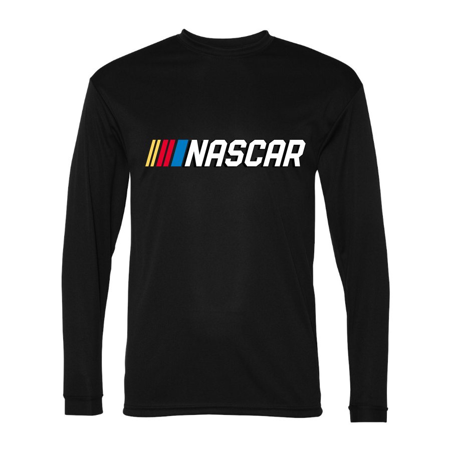 Men's nascar Polyester Long Sleeve T-Shirt - Black