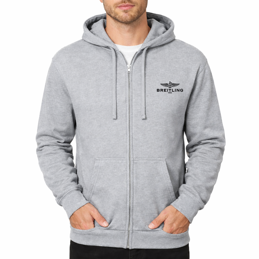 Breitling 1 Zipper Hoodie - Grey