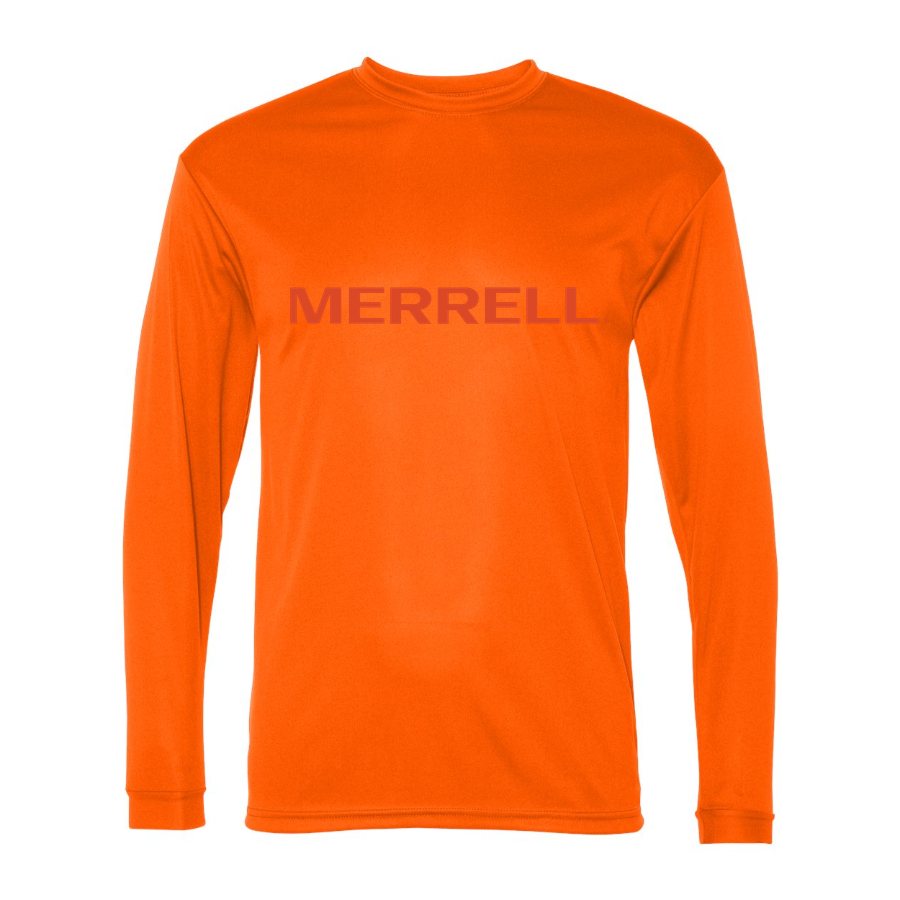 Men's Merrell Polyester Long Sleeve T-Shirt - Safety Orange